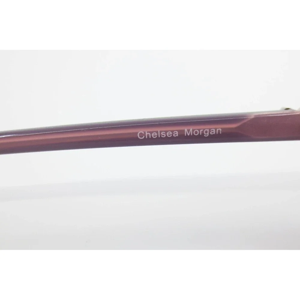 Chelsea Morgan CM 4008 BK/PK Black Pink Eyeglasses Frames 53-15-140 Leaf Detail